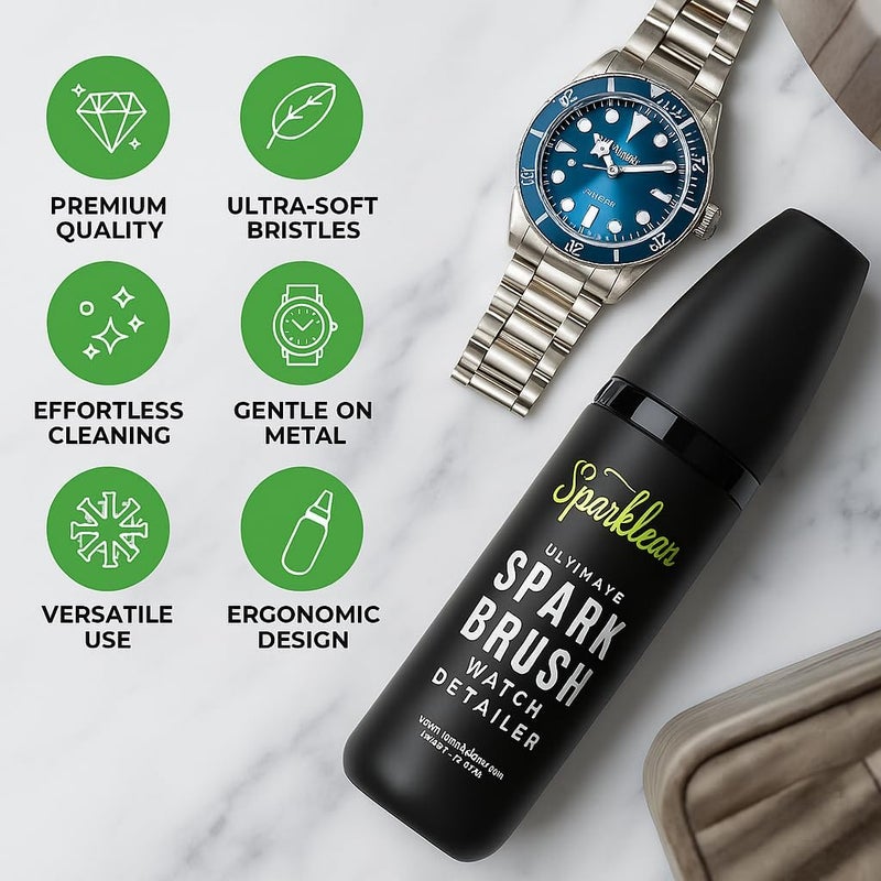 SPARKLEAN Sparkbrush Premium Watch Cleaner Kit - Ultimate Watch Cleaning Brush with Ultra-Fine Bristles - Watch Polishing Kit for All Metals - Premium Watch Cleaning Kit to Remove Dirt & Grime on Watches - Image 3